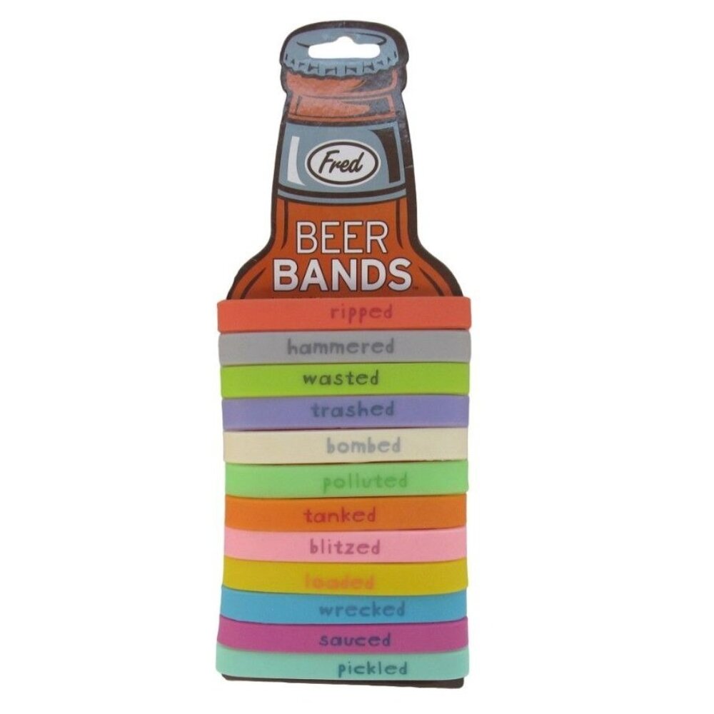 New Colorful Rubber Beer Bands for Bottle or Cans 12 in Pack